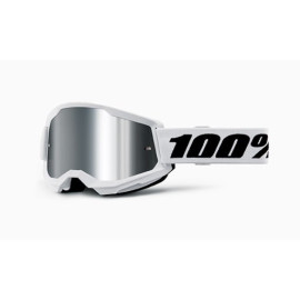 100% MASCHERA 100% STRATA 2 JUNIOR WHITE - LENTE A SPECCHIO ARGENTO
