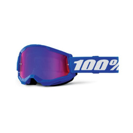 100% MASCHERA 100% STRATA 2 JUNIOR BLUE - LENTE A SPECCHIO ROSSA/BLU