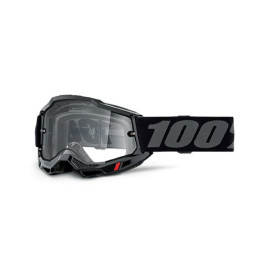 100% MASCHERA 100% ACCURI 2 ENDURO BLACK - LENTE DOPPIA TRASPARENTE