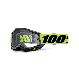 100% MASCHERA 100% ACCURI 2 ENDURO NEON YELLOW - LENTE DOPPIA TRASPARENTE