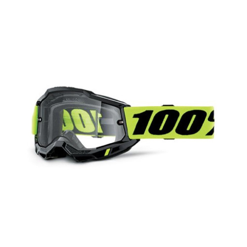 100% MASCHERA 100% ACCURI 2 ENDURO NEON YELLOW - LENTE DOPPIA TRASPARENTE