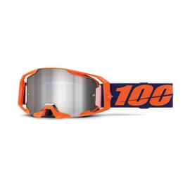 100% MASCHERA 100% ARMATIC NEON ORANGE - LENTE A SPECCHIO ARGENTO