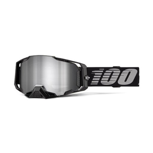 100% MASCHERA 100% ARMEGA BLACK - LENTE A SPECCHIO ARGENTO