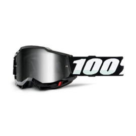 100% MASCHERA 100% ACCURI 2 JUNIOR BLACK - LENTE A SPECCHIO ARGENTO