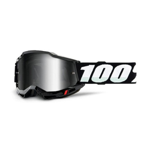100% MASCHERA 100% ACCURI 2 JUNIOR BLACK - LENTE A SPECCHIO ARGENTO