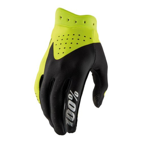 100% GUANTI 100% ITRACK BLACK/FLUO YELLOW (L)