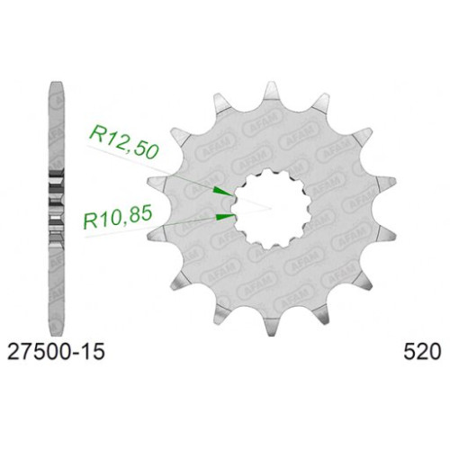 PIGNONE AFAM IN ACCIAIO P520 - Z15 (DIS.27500)