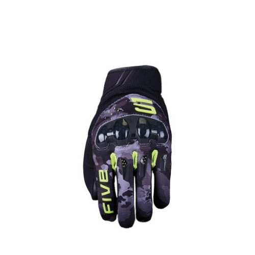 FIVE GLOVES GUANTI FIVE RSX CAMO BLACK/FLUO YELLOW (XL)