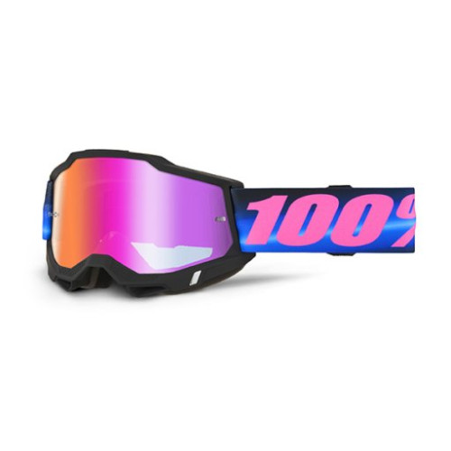 100% MASCHERA 100% ACCURI 2 SUPERDOME - LENTE A SPECCHIO ROSSA