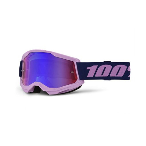 100% MASCHERA 100% STRATA 2 PURPLE - LENTE A SPECCHIO ROSSA/BLU