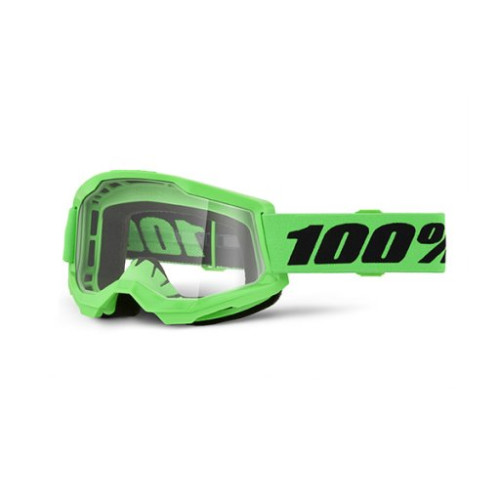 100% MASCHERA 100% STRATA 2 NEON GREEN - LENTE TRASPARENTE