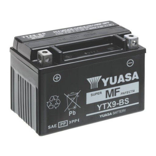 BATTERIA YUASA YTX9-BS 12V-8AH (SIGILLATA CON ACIDO A CORREDO)
