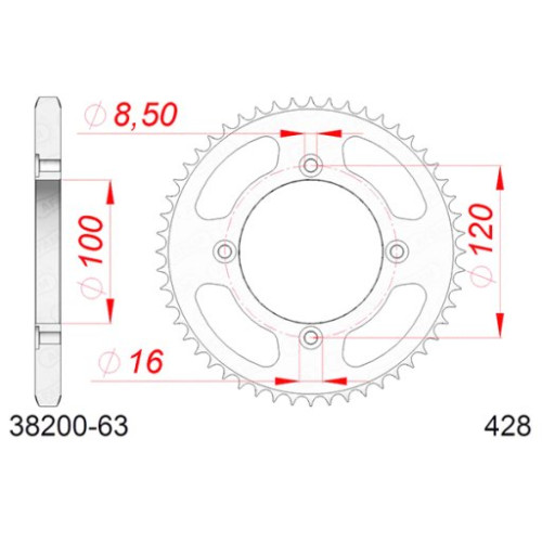 CORONA AFAM IN ACCIAIO P428 - Z63 (DIS.38200_CODIFICA)