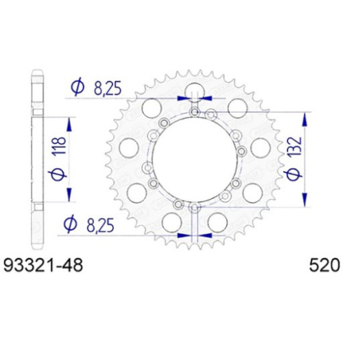 CORONA AFAM IN ALLUMINIO P520 - Z48 (DIS.00129)