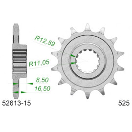 PIGNONE AFAM IN ACCIAIO P525 - Z15 (DIS.52608)