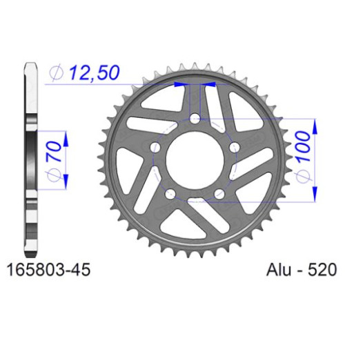 CORONA AFAM IN ALLUMINIO P520 - Z45 (DIS.01533)
