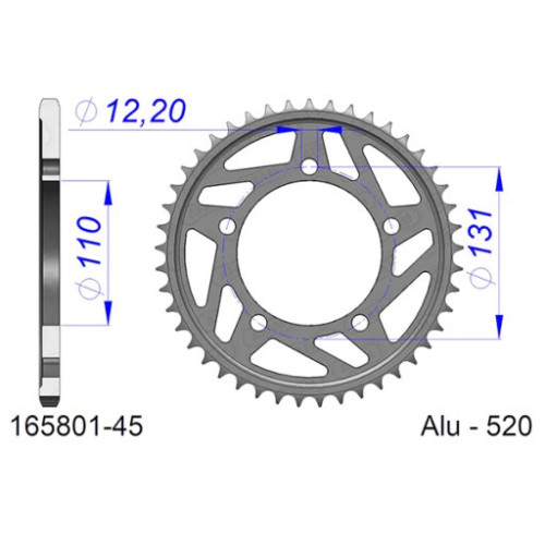 CORONA AFAM IN ALLUMINIO P520 - Z45 (DIS.36701)