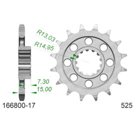 PIGNONE AFAM IN ACCIAIO P525 - Z17 (DIS.61800)