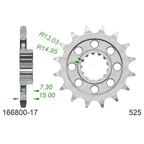 PIGNONE AFAM IN ACCIAIO P525 - Z17 (DIS.61800)