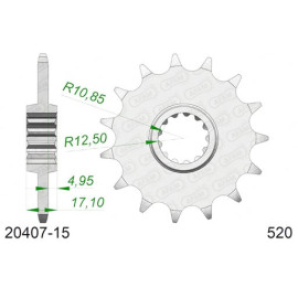 PIGNONE AFAM IN ACCIAIO P520 - Z15 (DIS.00518)