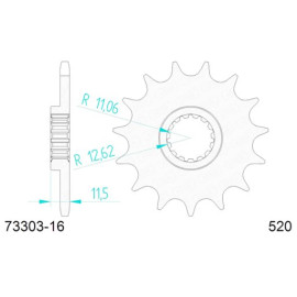 PIGNONE AFAM IN ACCIAIO P520 - Z16 (DIS.73303)