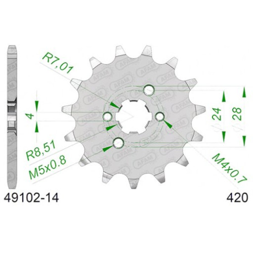 PIGNONE AFAM IN ACCIAIO P420 - Z14 (DIS.49101)