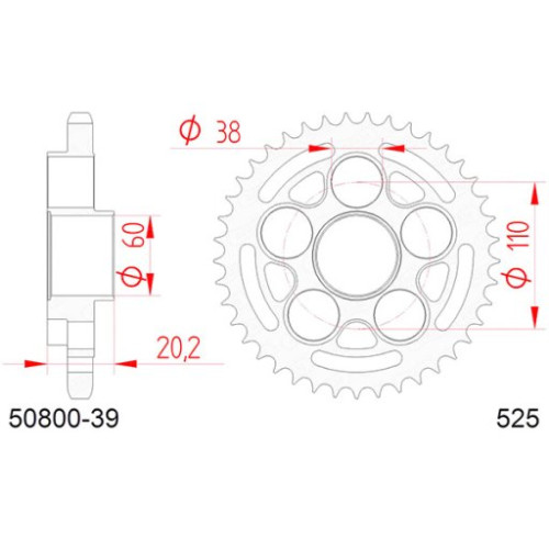 CORONA AFAM IN ACCIAIO P525 - Z39 (DIS.50610)
