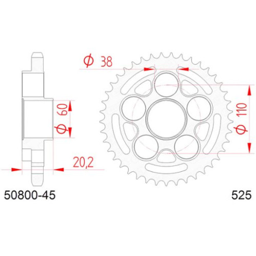 CORONA AFAM IN ACCIAIO P525 - Z45 (DIS.50610)