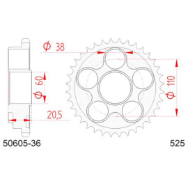 CORONA AFAM IN ACCIAIO P525 - Z36 (DIS.50605)