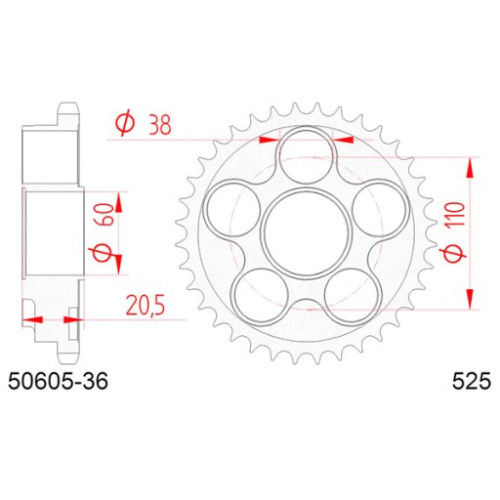 CORONA AFAM IN ACCIAIO P525 - Z36 (DIS.50605)