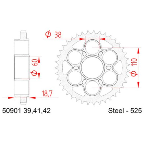 CORONA AFAM IN ACCIAIO P525 - Z41 (DIS.00027)