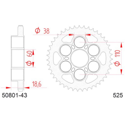 CORONA AFAM IN ACCIAIO P525 - Z43 (DIS.50801)