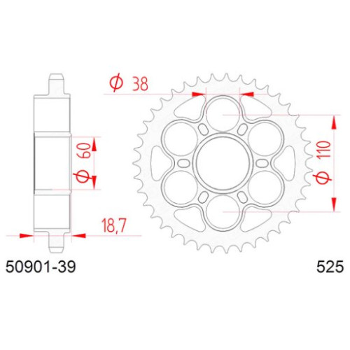 CORONA AFAM IN ACCIAIO P525 - Z39 (DIS.00027)