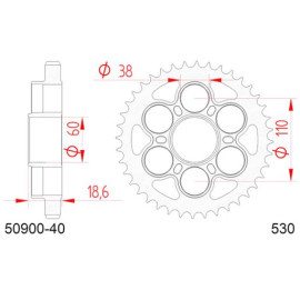 CORONA AFAM IN ACCIAIO P530 - Z40 (DIS.50700)