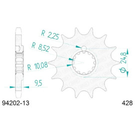 PIGNONE AFAM IN ACCIAIO P428 - Z13 (DIS.00515)