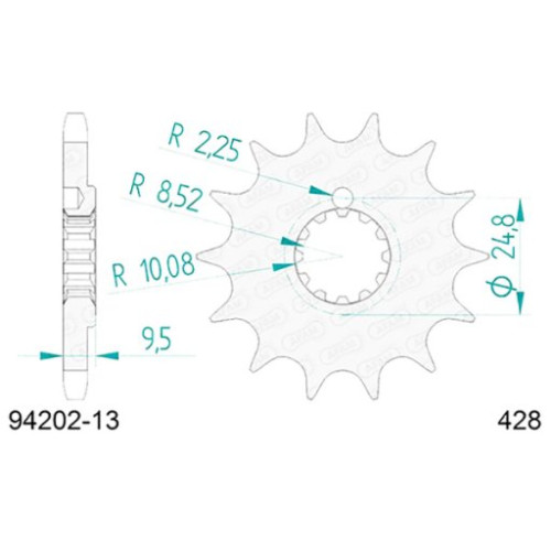 PIGNONE AFAM IN ACCIAIO P428 - Z13 (DIS.00515)