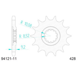 PIGNONE AFAM IN ACCIAIO P428 - Z11 (DIS.92121)