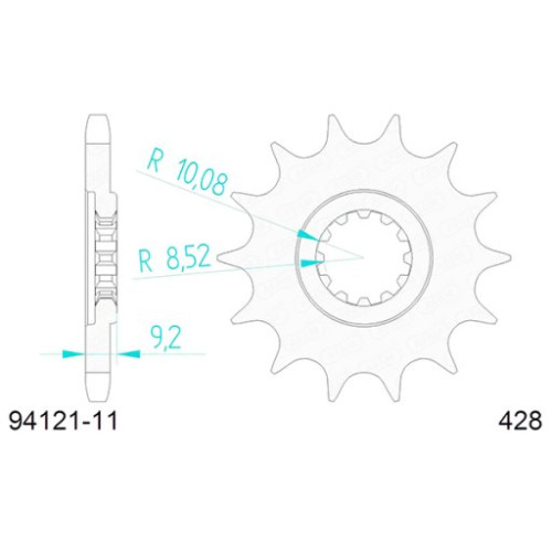 PIGNONE AFAM IN ACCIAIO P428 - Z11 (DIS.92121)