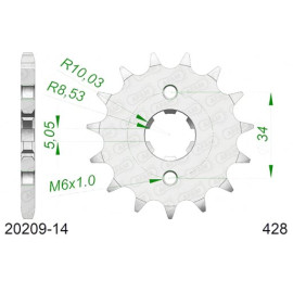PIGNONE AFAM IN ACCIAIO P428 - Z14 (DIS.26200)