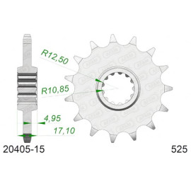 PIGNONE AFAM IN ACCIAIO P525 - Z15 (DIS.20405)
