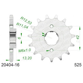 PIGNONE AFAM IN ACCIAIO P525 - Z16 (DIS.20404)