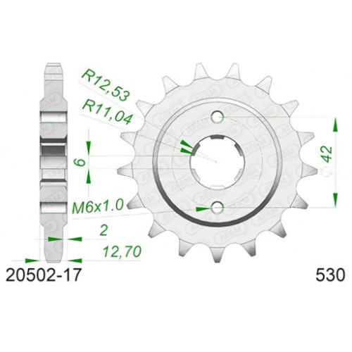 PIGNONE AFAM IN ACCIAIO P530 - Z17 (DIS.20502)