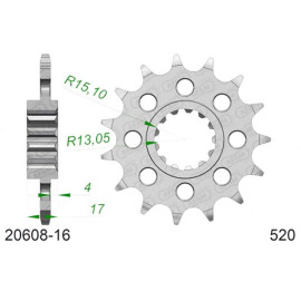 PIGNONE AFAM IN ACCIAIO P520 - Z16 (DIS.20608)