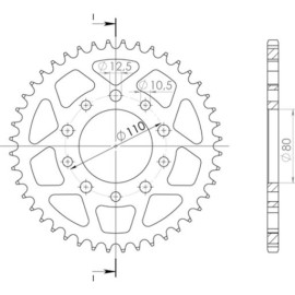 CORONA IN ALLUMINIO P530 - Z43 (DIS.11508)