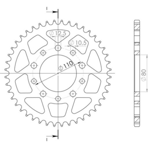 CORONA IN ALLUMINIO P530 - Z43 (DIS.11508)
