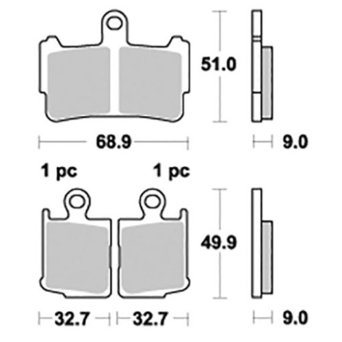 SET 4 PASTIGLIE FRENO SBS 869SP