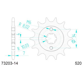 PIGNONE AFAM IN ACCIAIO P520 - Z14 (DIS.00521)