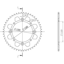 CORONA IN ALLUMINIO P420 - Z46 (DIS.00109)