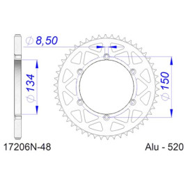 CORONA AFAM IN ALLUMINIO P520 - Z48 (DIS.17206)