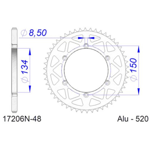 CORONA AFAM IN ALLUMINIO P520 - Z48 (DIS.17206)